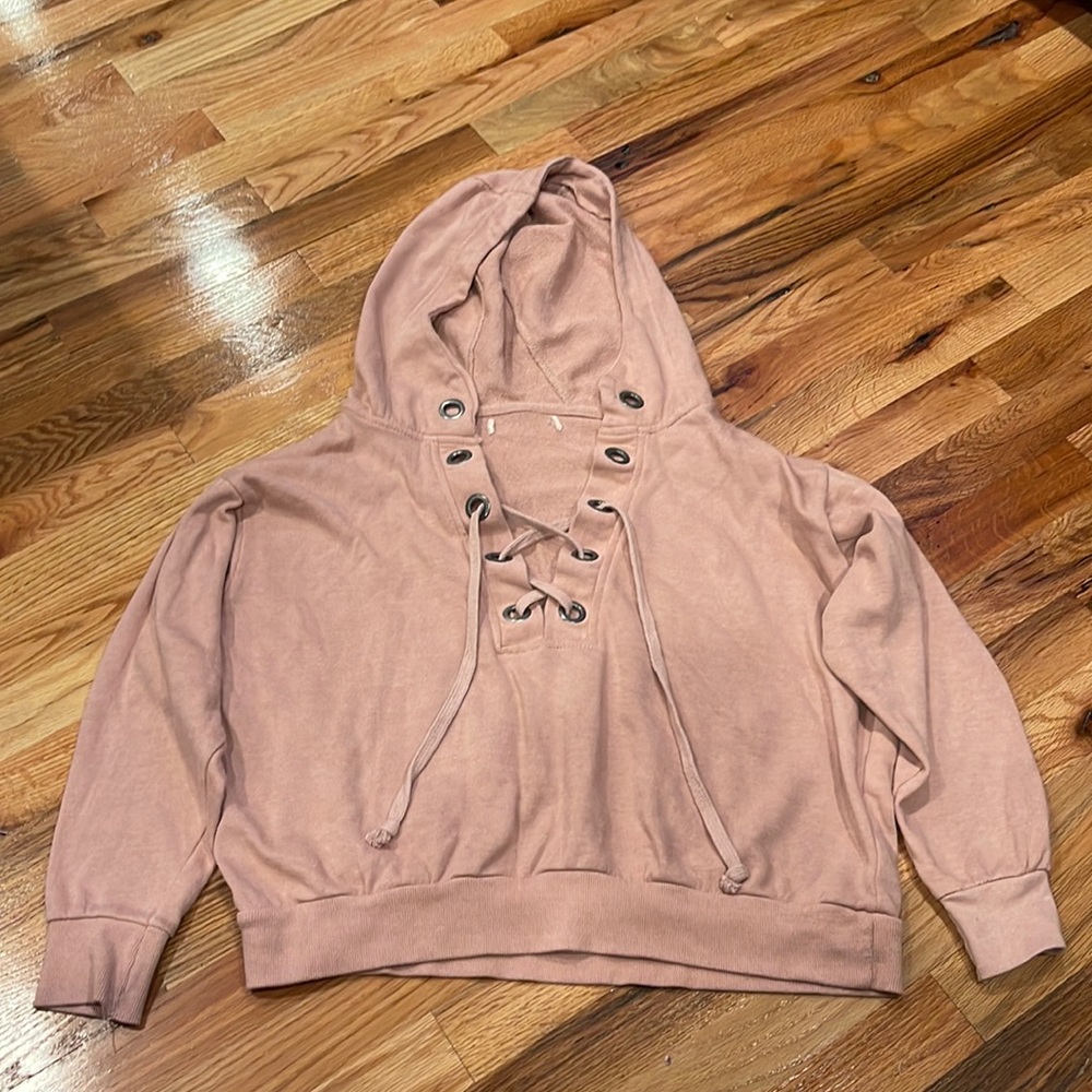 Soft pink cropped hoodie